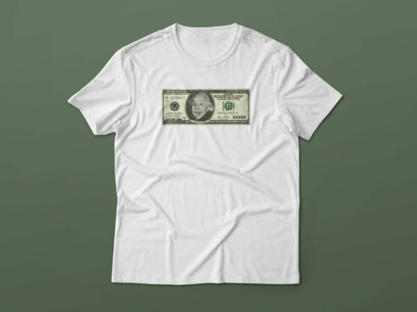 Einstein in one hundred dollars t shirt design