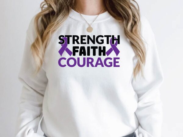 Strength faith courage t shirt template vector