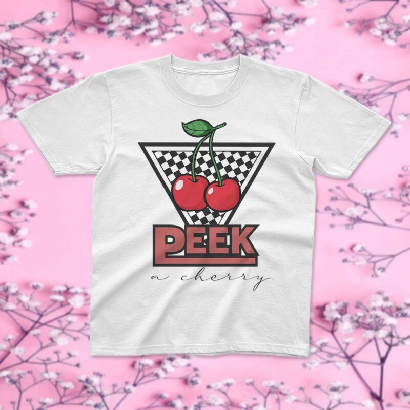 Peek A Cherry Chess Board Cut Files, Trending Tee Graphic Design