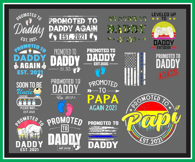 https://svgpackages.com 79+ Promoted To Daddy PNG File For Sublimation, Sublimate Designs, Vintage Daddy Design, Levelup To Daddy, png Download, Digital 1000036203