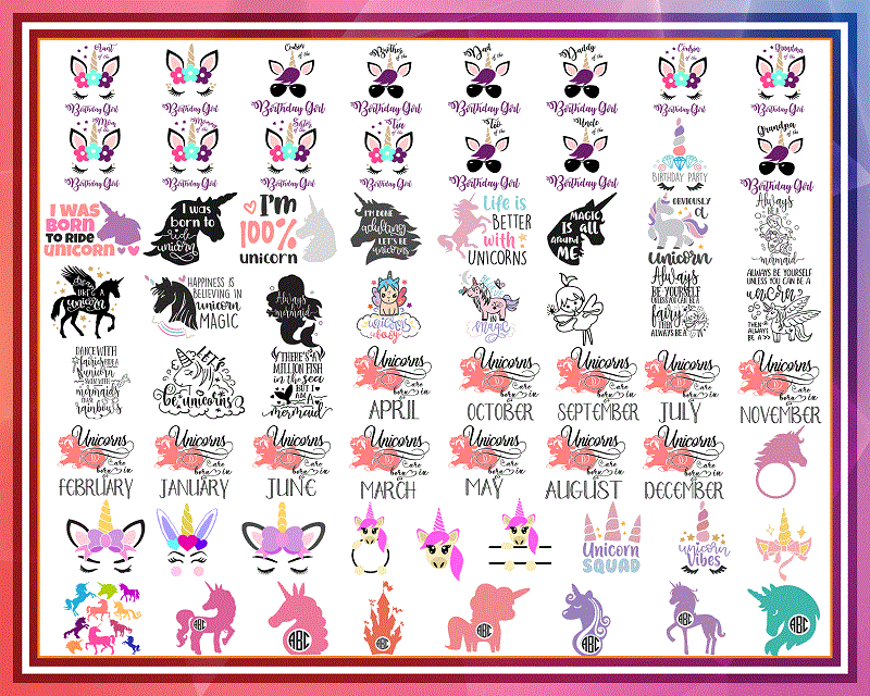 Combo 2000+ Unicorn Design SVG Bundle, Dada Unicorn Png, Svg, dxf, pdf, eps, jpg Dadacorn Png, Daddy Unicorn Sublimation, Instant Download CB998462714