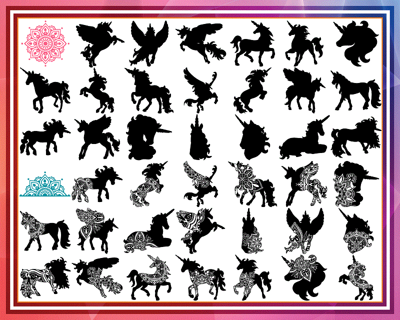 Combo 2000+ Unicorn Design SVG Bundle, Dada Unicorn Png, Svg, dxf, pdf, eps, jpg Dadacorn Png, Daddy Unicorn Sublimation, Instant Download CB998462714