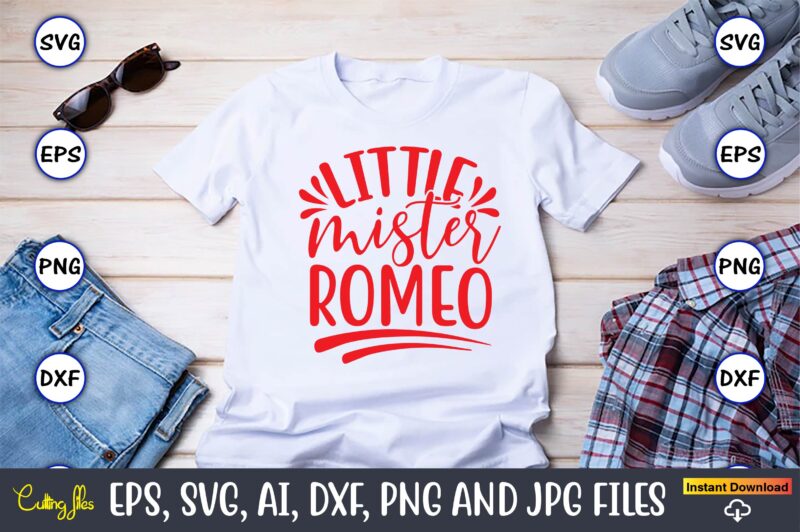 Little mister romeo svg vector cutting files t-shirt design for png