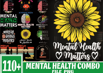https://svgpackages.com Combo 110+ Designs Mental Health PNG Bundle, Mental Health Matters Png, Mental Health Awareness Png, Depression Awareness Png, Semicolon Png 962123394