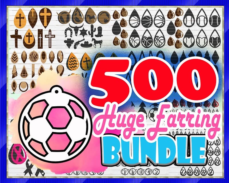 500 HUGE Earring Designs SVG Bundle, Different Earring Designs, Cuttable Leather Wood Acrylic, SVG Cut Files, Instant Digital Download 690958284