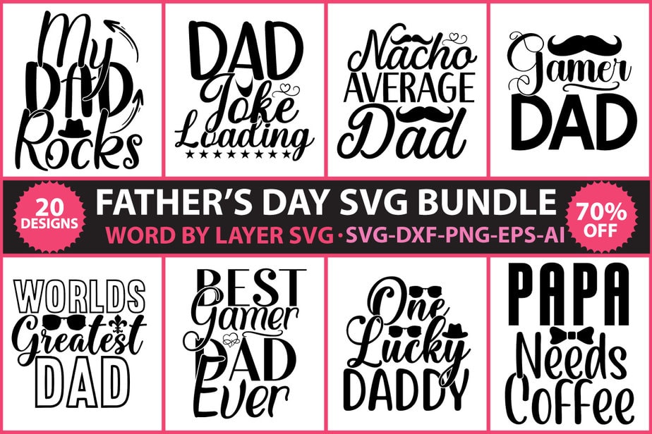 Dad Svg Bundle, Father's Day Svg, Png Bundle, Commercial Use, Dad Svg ...