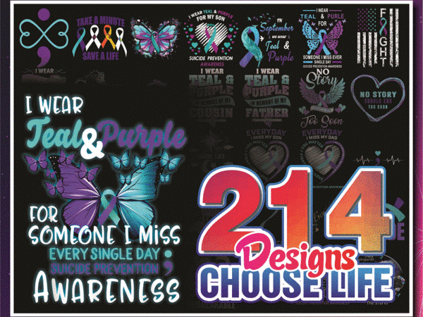 Https://svgpackages.com 214 choose life designs, choose life png, suicide prevention, suicide prevention day, png for shirts, digital file, instant download 976413434