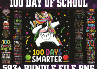 593 Designs 100 Day of school PNG Bundle, Happy 100 Days Of School Png, 100Th Day Of School, Digital Download 1003441010