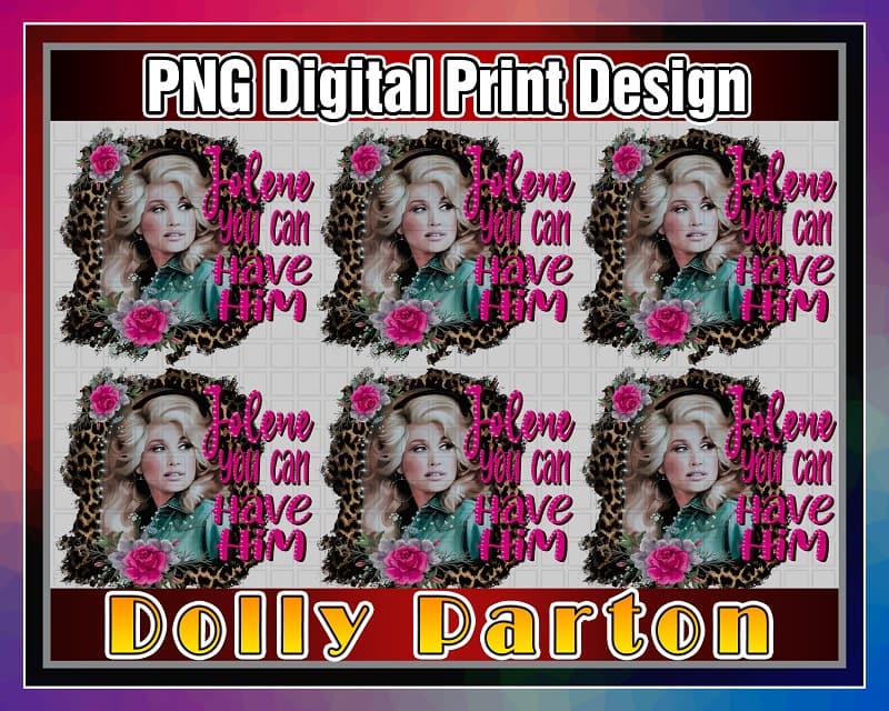 Jolene You Can Have Him, Dolly Parton Cheetah Print Flowers, Sublimation Design, PNG File 300 dpi, Digital Download 1040248289