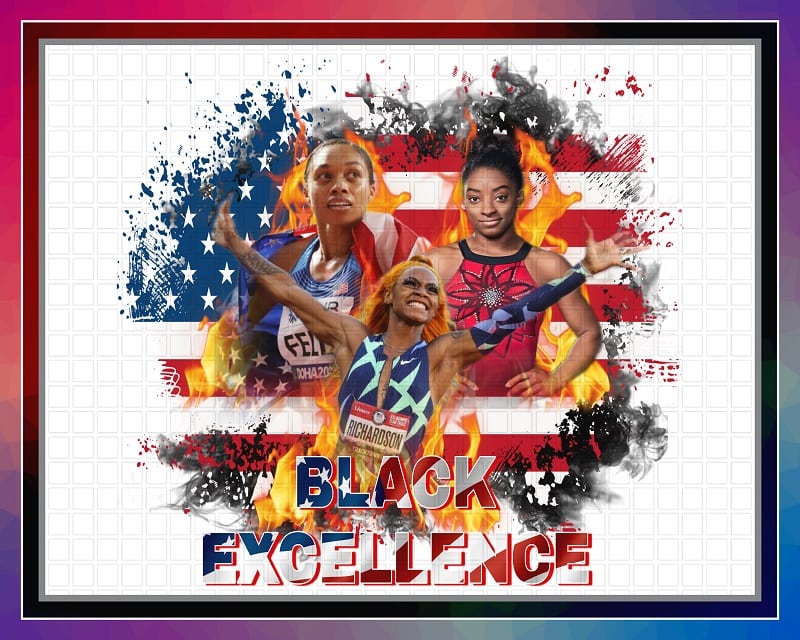 Black excellence PNG, only design, only sublimation, Simone bile sha’carri, Richardson Allyson Felix, Digital Download 1042335663