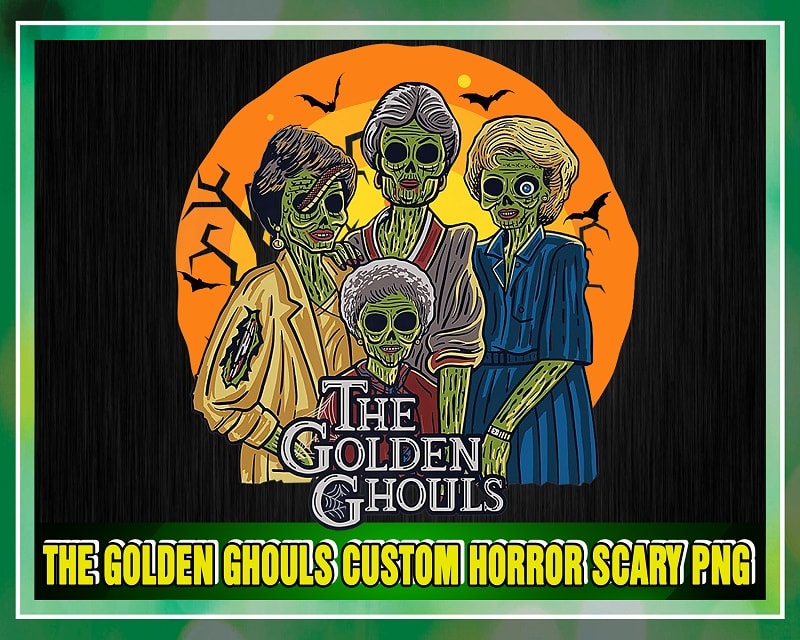 The Golden Ghouls Custom Horror Scary PNG, Vintage Horror Movie, Scary Halloween, Halloween PNG, Sublimation Designs, Digital Download 871158296