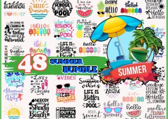 https://svgpackages.com 48 Summer Bundle Svg, Summer Svg, Summer Cut Files, Commercial Svg, Kids Svg, Summer Quotes Svg, Beach Shirt Svg, Digital File, Dxf, Eps,Png 982554221 graphic t shirt