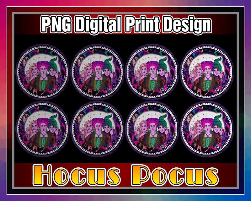 Hocus pocus halloween circle png, Hocus pocus Png printable T-shirt, digital design leopard sublimation, Png digital print designs 1051167769