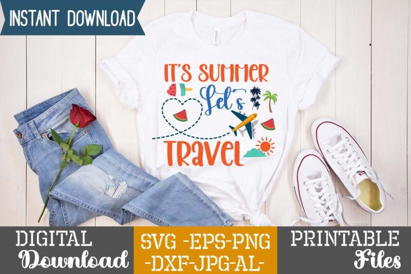 It's Summer Let's Travel,summer design, summer marketing, summer, summer svg, summer pool party, hello summer svg, popsicle svg, summer svg free, summer design 2021, free summer svg, beach sayings svg,