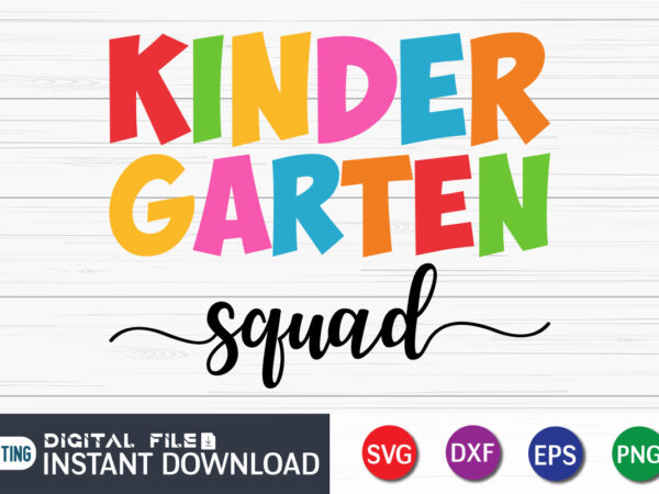 Kindergarten squad t shirt vector illustration