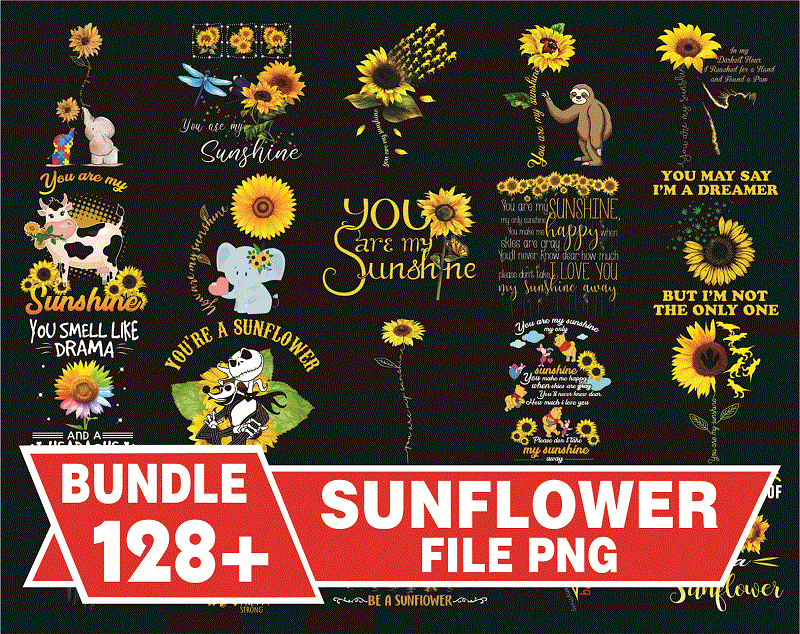 Bundle 130+ Png Sunflower, Bundle Sundflower Design For Sublimation Print Png, Mother’s Day png, Digital PNG, Instant Download 1000395506