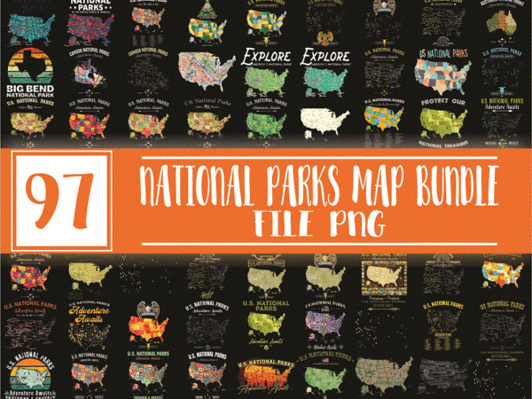 Https://svgpackages.com 97+ designs national parks map png, national park gift, usa travel map, national parks map,national park travel, instant download 1005405006