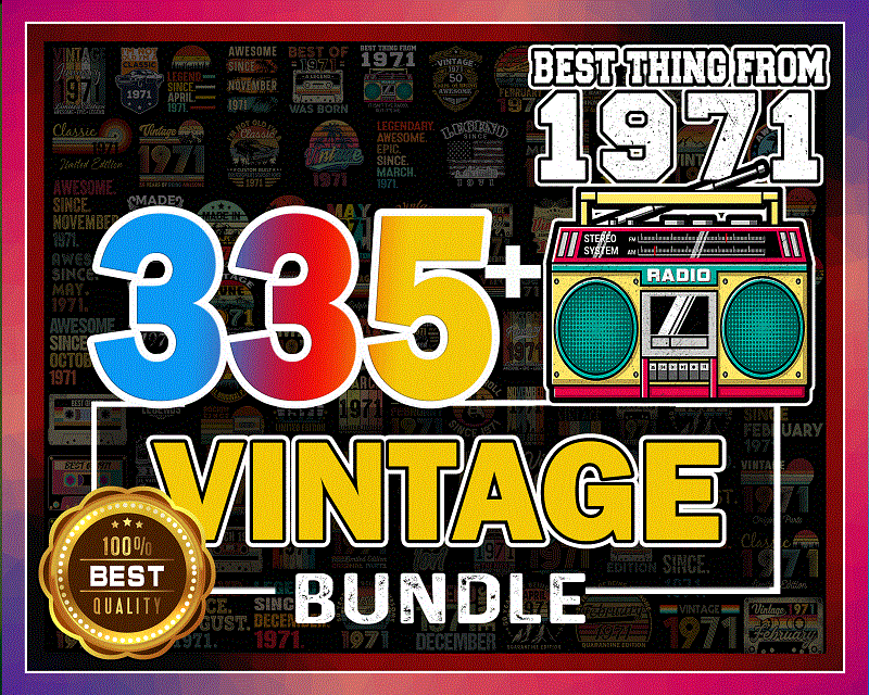 https://svgpackages.com Combo 335+ Vintage Bundle, Vintage 1971 Bundle ...