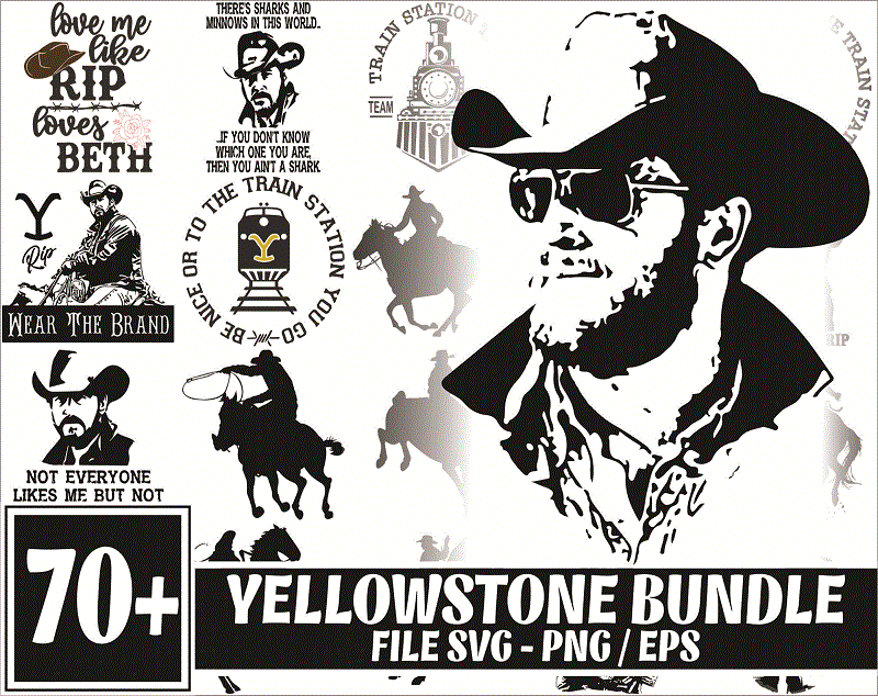 https://svgpackages.com Bunde 70+ Yellowstone svg, Yellowstone SVG, PNG