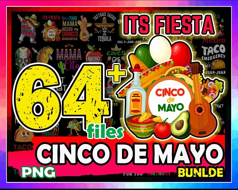 64+ Cinco De Mayo Bundle PNG, Viva Mexico Png, Happy Cinco De Mayo Birthday, Cinco De Mayo Png, Tacos Taco Cat Png, Instant Download 999094266