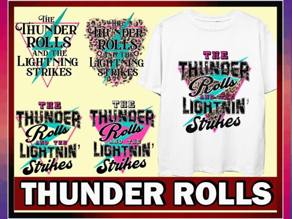 Https://svgpackages.com digital thunder rolls png, country music digital file, western retro sublimation leopard design, instant digital download 1005803619