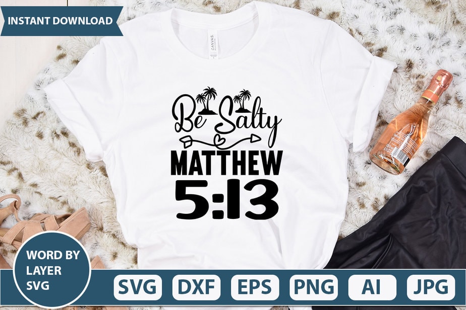 Be Salty Matthew 5 13-01 vector t-shirt design - Buy t-shirt designs