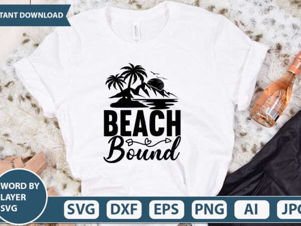 Beach bound vector t-shirt design