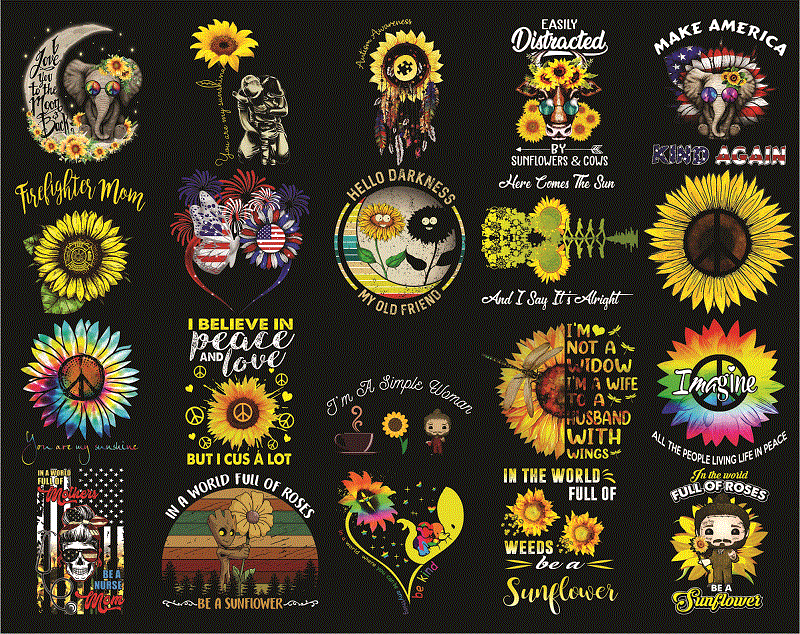 Bundle 130+ Png Sunflower, Bundle Sundflower Design For Sublimation Print Png, Mother’s Day png, Digital PNG, Instant Download 1000395506