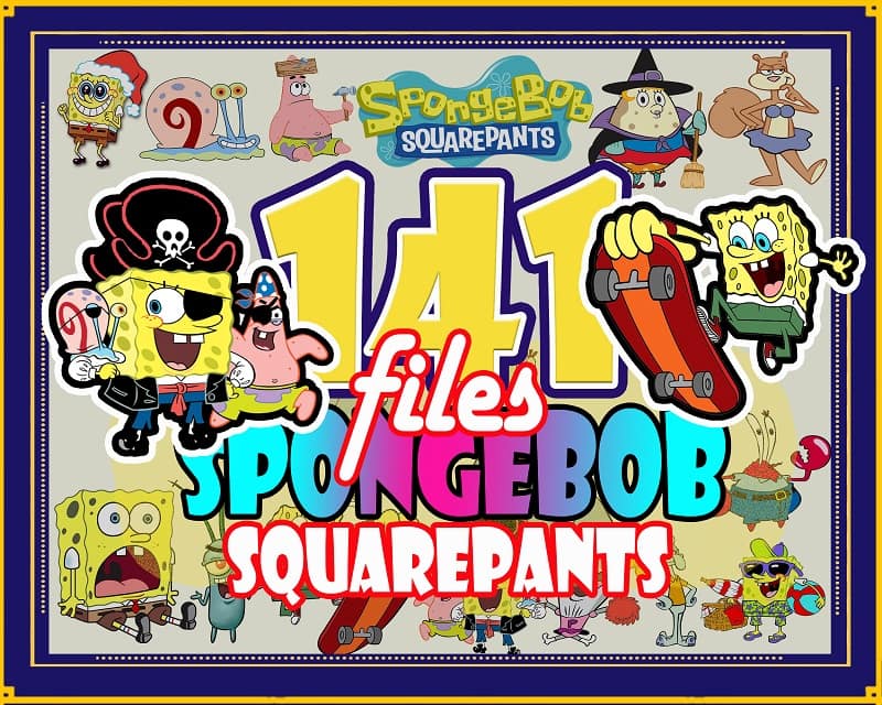 141 SpongeBob SquarePants Bundle, SpongeBob SquarePants Clip Art, SpongeBob SquarePants Png, SpongeBob SquarePants Images, Instant Download 961655348