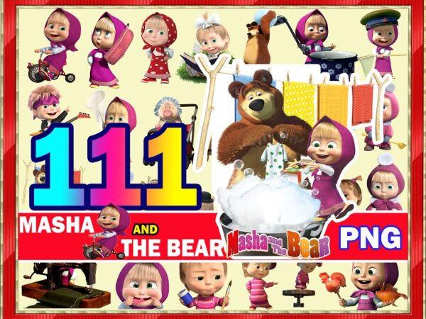 Https://svgpackages.com 111 masha and the bear png, masha and the bear clipart- png images 300dpi digital, clip art, instant download, graphics transparent background scrapbook 971446232