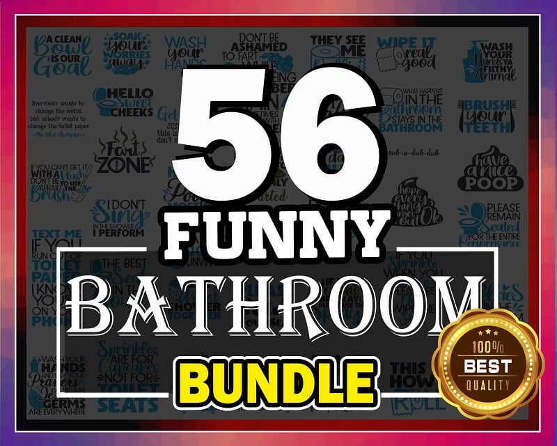 40 Funny Bathroom Bundle, Bathroom Cut File, Funny Bathroom Clipart, Bathroom Quotes, Printable Vector, Commercial Use, Instant Download 781868588