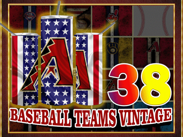 38 baseball teams vintage grunge &various styles design, straight tapered, template for sublimation, full tumbler wrap, png digital download 1000618922