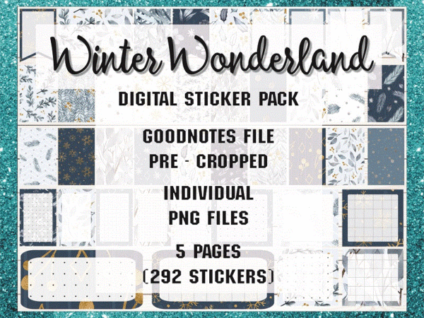 Winter wonderland digital planner stickers | winter stickers | christmas stickers | christmas planner | 292 stickers goodnotes 5 pre-cropped 744169134 t shirt design for sale