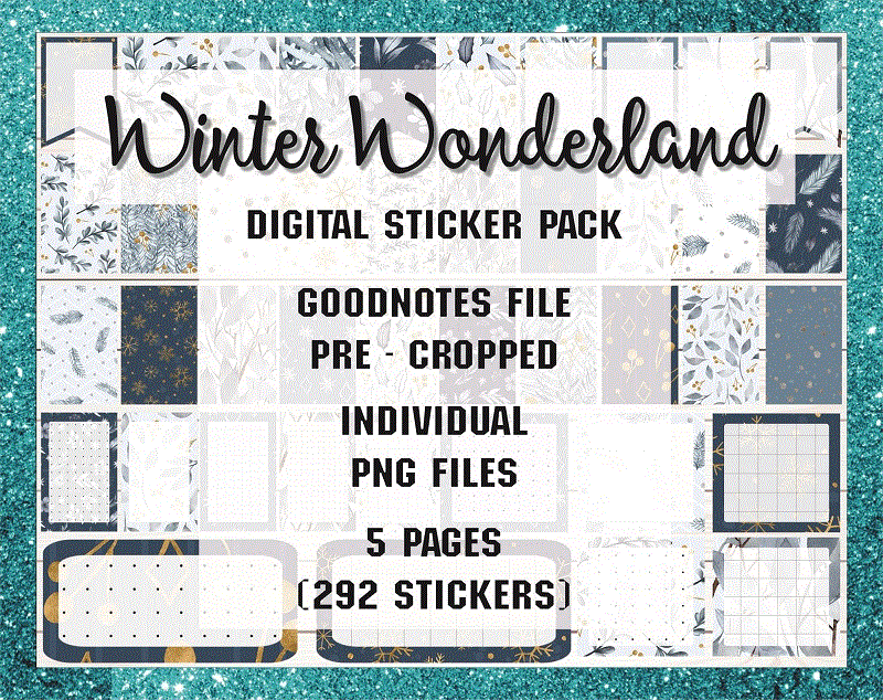 Winter Wonderland Digital Planner Stickers | Winter Stickers | Christmas Stickers | Christmas Planner | 292 Stickers Goodnotes 5 Pre-Cropped 744169134