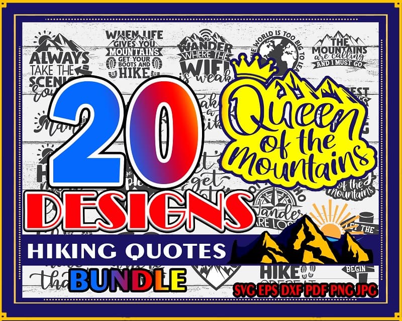 20 Hiking Quotes Bundle, Take a Hike Cut File, Mountain Mama, The Best Memories Are Made Hiking Printable, Commercial Use, Instant Download 851143573