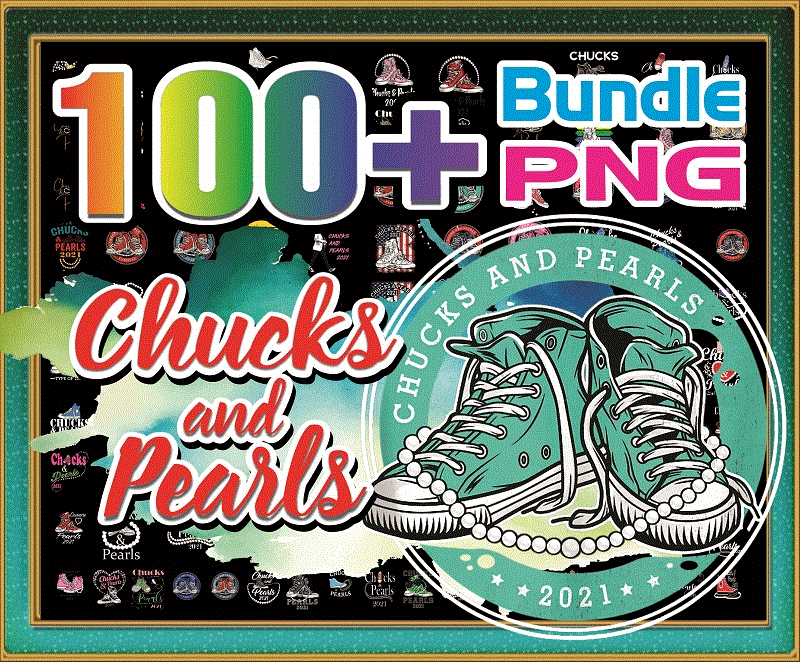 Bundle 100+ Chucks and Pearls PNG, Kamala Harris vice president, Retro Vintage Chucks And Pearls Png, Sneaker Style, Digital Downlad 928739190