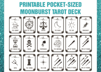 https://svgpackages.com Printable Pocket-sized Moonburst Tarot Deck, Instant Download, Digital file PDF Download 940086215 graphic t shirt