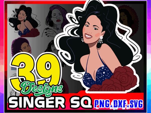 Https://svgpackages.com 39 singer sq bundle, selena quintanilla images, singer images, singer’s portraits bundle, svg dxf png, cricut file, digital download 947156285 graphic t shirt