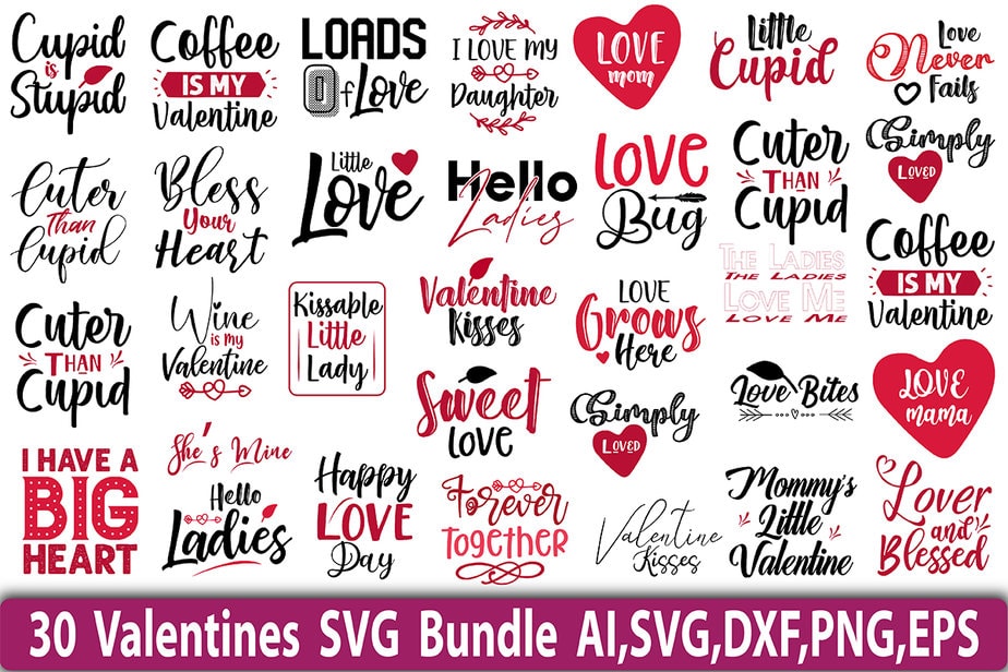 Valentines SVG Bundle - Buy t-shirt designs