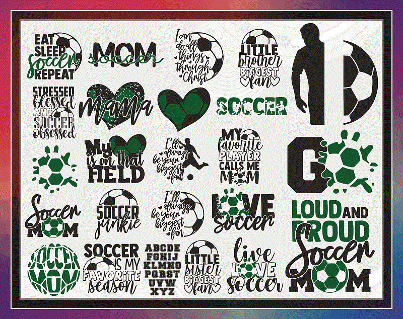 24 Soccer SVG Bundle, Love Soccer SVG Cut Files, Commercial, Printable Vector, Soccer Mom, Live Love Soccer, Shirt Print, Instant Download 802338894