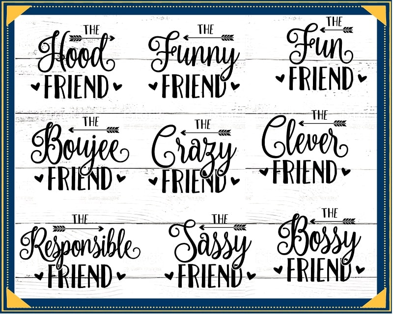 20+ Friends Matching Bundle SVG, Friends Svg Bundle, Responsible Friend, Funny Friend, Clever Friend, Friends Matching Quotes, Cut Files 859899630