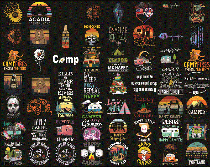 Combo 145+ Camping Png, Happy Camper, I Hate People Bigfoot Camping png, Mountain png, Nature png, Png Printable, Digital Download 928836400