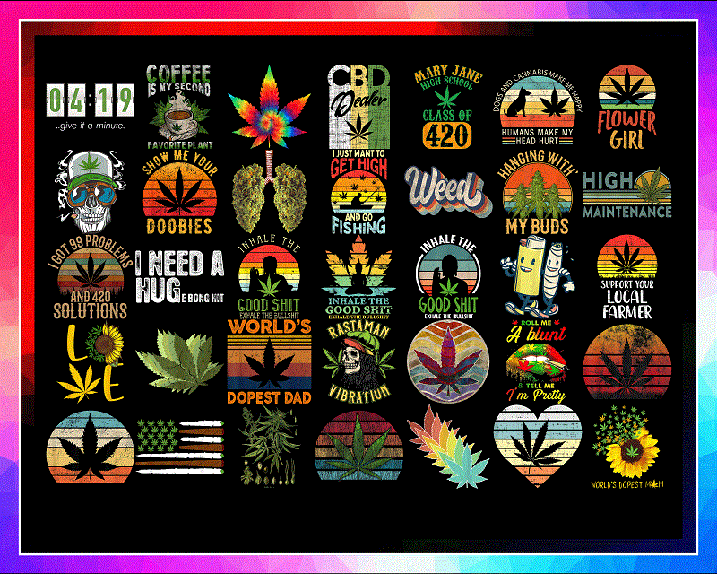 35 Designs Cannabis PNG Bundle, Weed Bundle Png, Dope Bundle, Smoke weed Png, Retro design Weed Cannabis PNG, Vintage Retro Marijuana Leaves 983052162