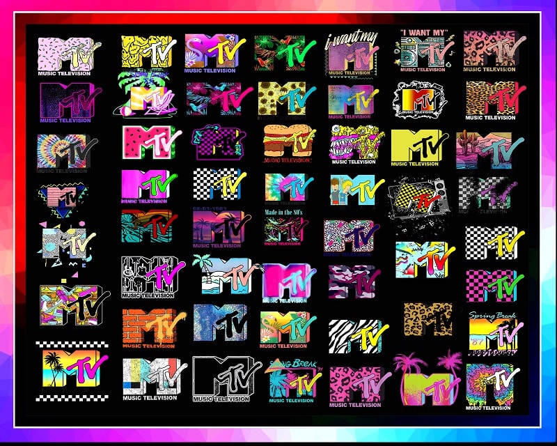 75 Logo Mtv Bundle PNG , Logo Mtv, MTV Old School , Mtv Logo Set , MTV Leopard , Sublimation File and New Update Mtv, Digital Download 991247654