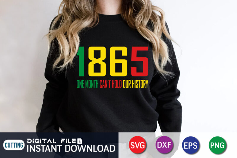 1865 One Month Can't Hold Our History SVG Shirt, juneteenth shirt, free-ish since 1865 svg, black lives matter shirt, juneteenth quotes cut file, independence day shirt, juneteenth shirt print template,