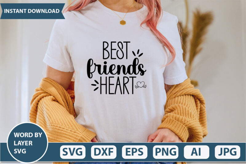 Best Friends Heart vector t-shirt design