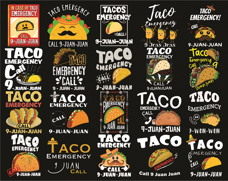 29 Taco Emergency Png Bundle, Taco Lover Shirt, Mexican Food Lover, Cinco de Mayo Tank, Funny Mexican Food, Taco Emergency Call 9 Juan Juan 1032779571