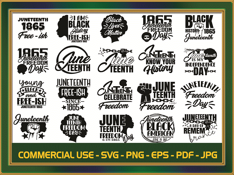 Combo 41 Designs Black Lives Matter SVG, Juneteenth Freedom 1965, Black History, Cut File, Clipart, PrintableCommercial use instant download CB823855941