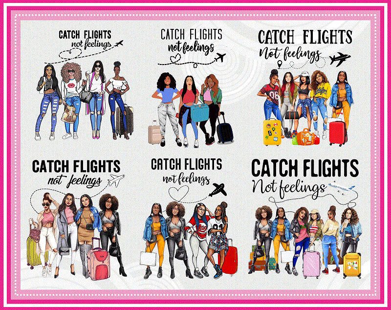 Combo 200+ Catch Flights PNG Bundle, African American Women Png, Black Queen Png, Black Women Png, Black Women Strong Png, Instant download CB1009603632