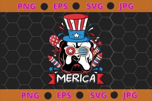 Bulldog merica 4th Of July American Flag Patriotic gifts tee shirt design svg